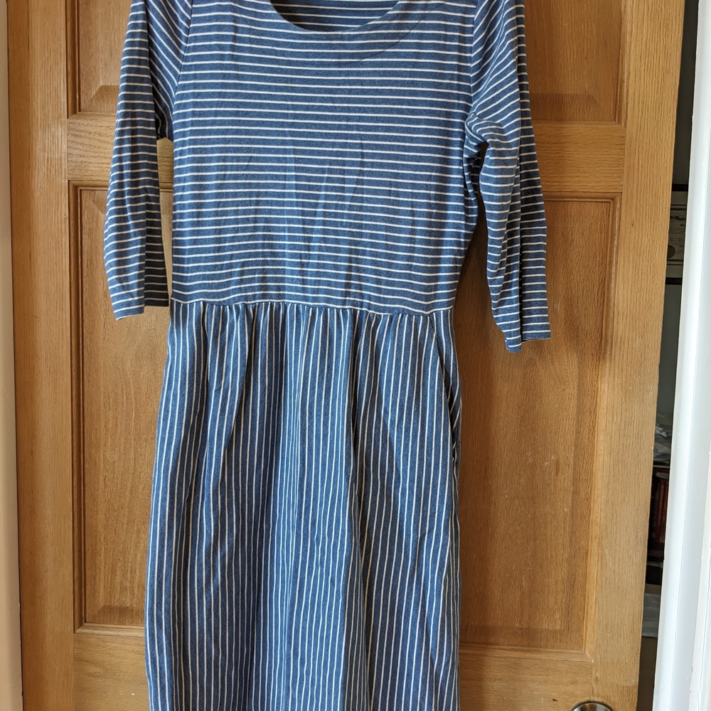 Striped Blue Midi Dress